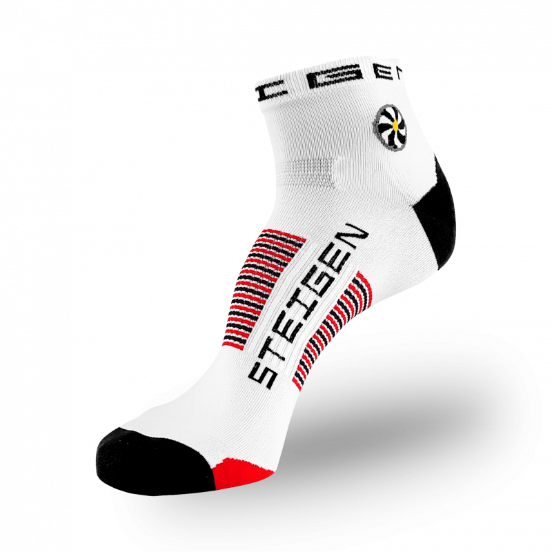 Grand pied (taille 12+ seulement) Chaussettes de running blanches, longueur 1/4