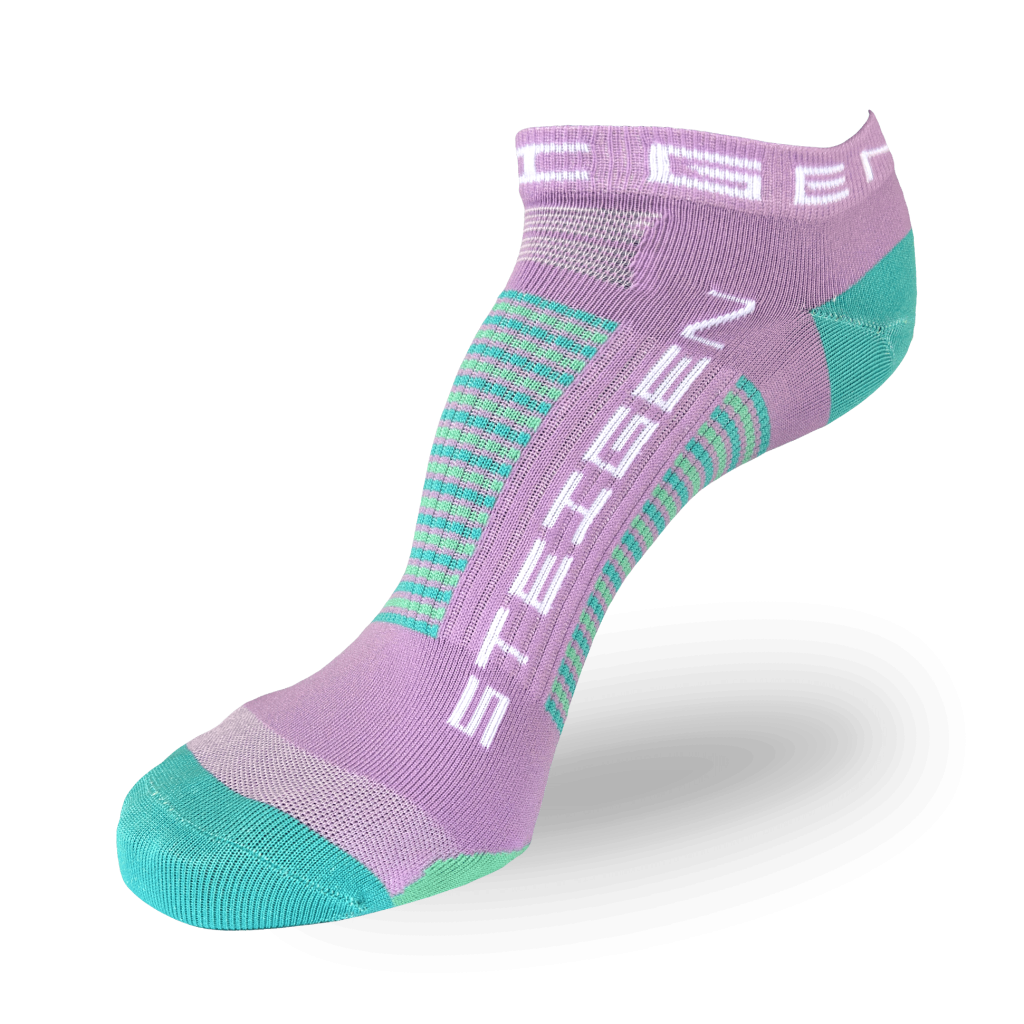 Chaussettes de course lilas longueur zéro